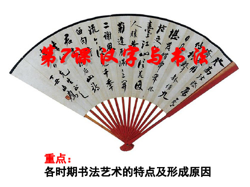 岳麓版高中历史必修三第二单元第7课《汉字与书法》课件(24张)(共24张PPT)