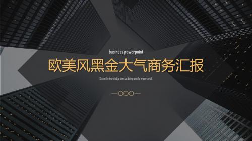 创意欧美风黑金大气商务汇报ppt模板