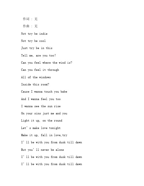 《Sia-Dusk Till Dawn(Remix)》7ouTp版歌词带翻译完整版