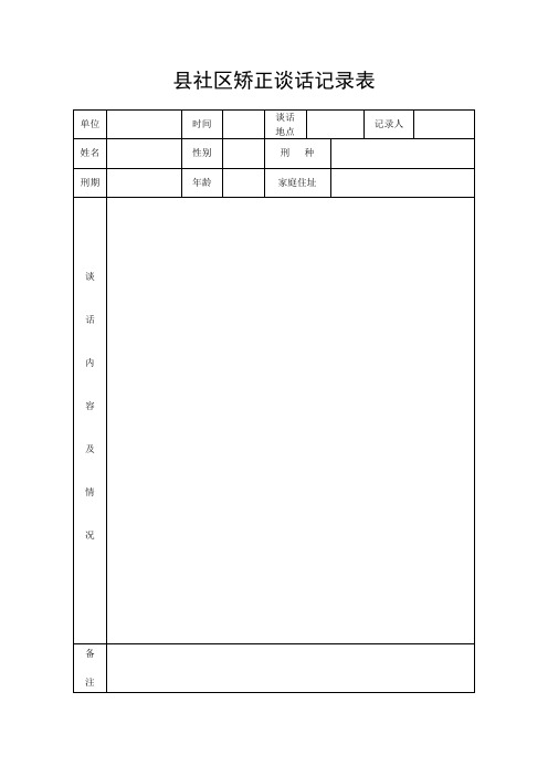 社区矫正各种表