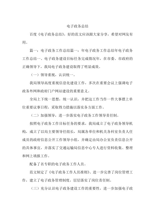 电子政务总结