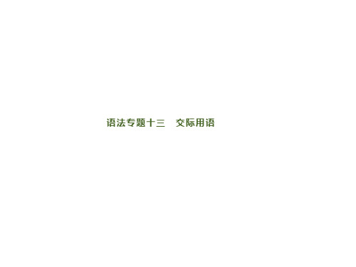 2020高考英语语法专题十三 交际用语
