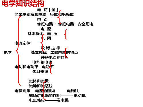 初中物理初三电学知识总结ppt 北师大版