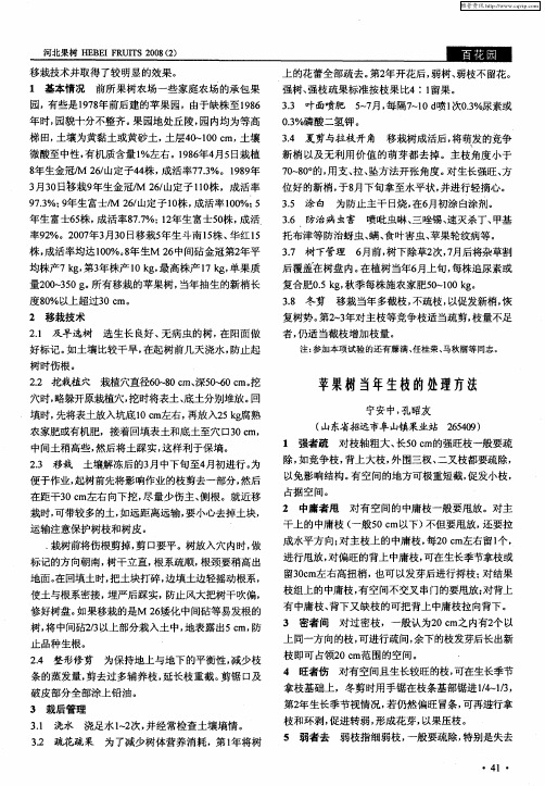苹果树当年生枝的处理方法