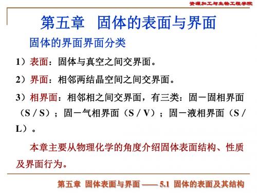 固体的表面及其结构