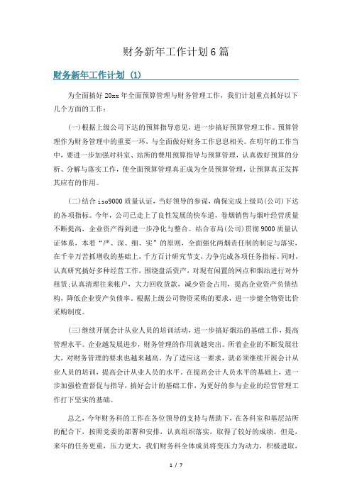 财务新年工作计划6篇