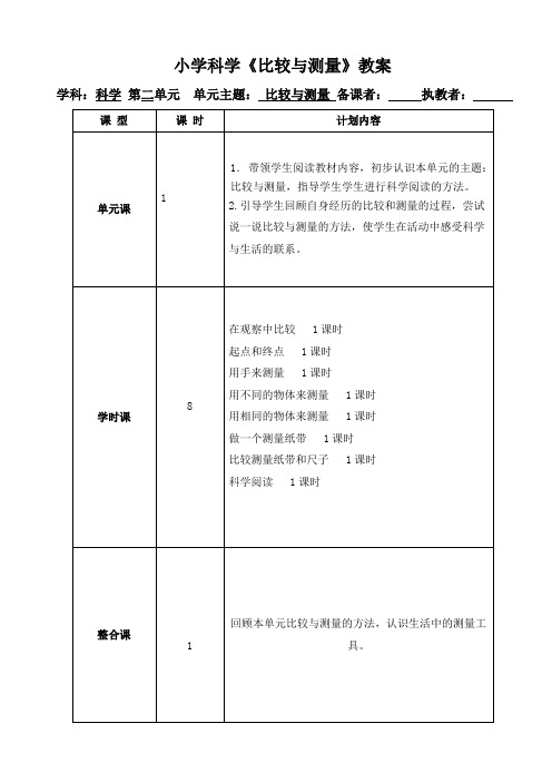 小学科学《比较与测量》教案