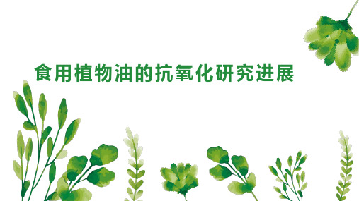 食用植物油的抗氧化研究进展