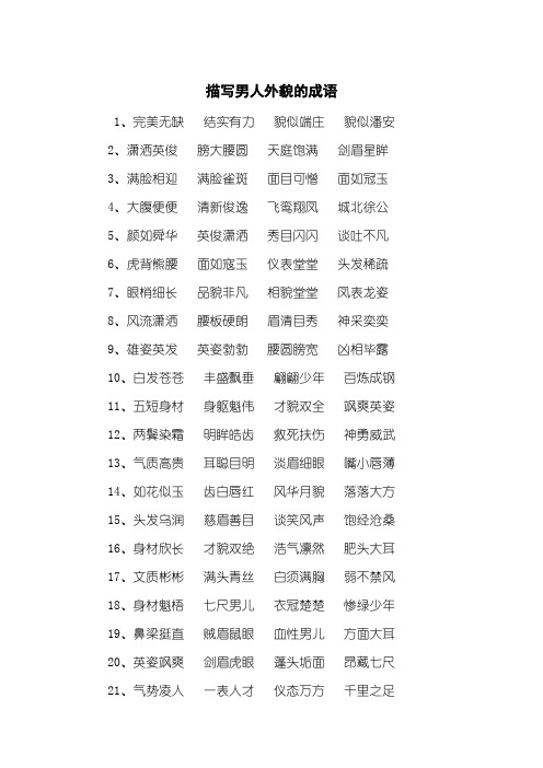 描写男人外貌的成语