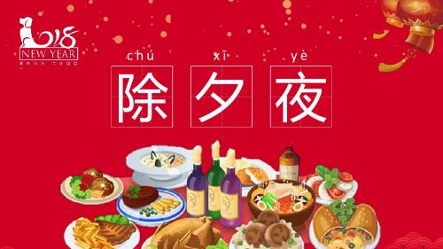 新年快乐吉祥如意除夕夜PPT模板