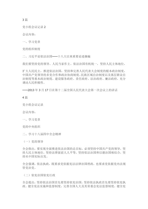 党小组会议记录1