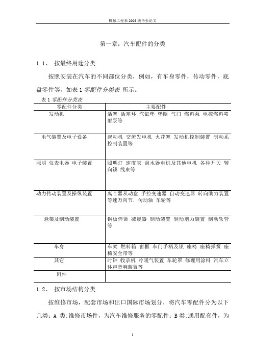 汽车配件销售及库存管理论文