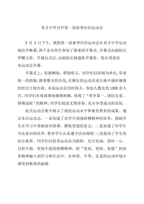 田径运动会简报