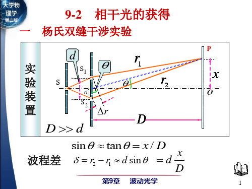 大学物理(l-1)9-2 杨氏双缝干涉实验总结
