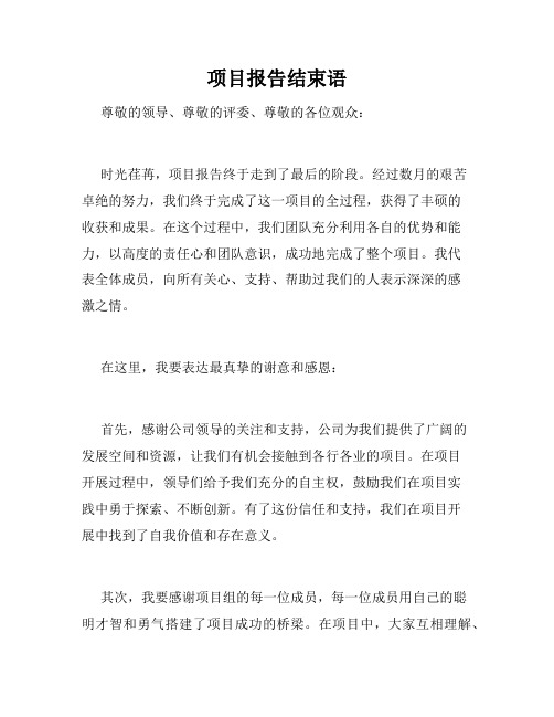 项目报告结束语