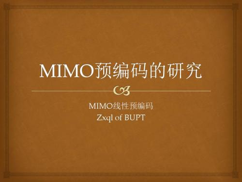 MIMO预编码的研究