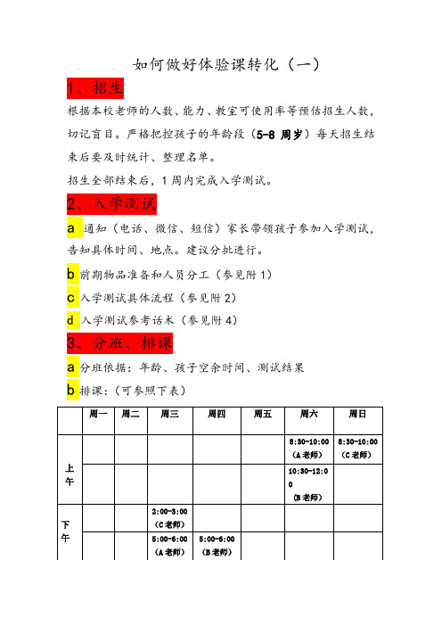 如何做好体验课转化(一)