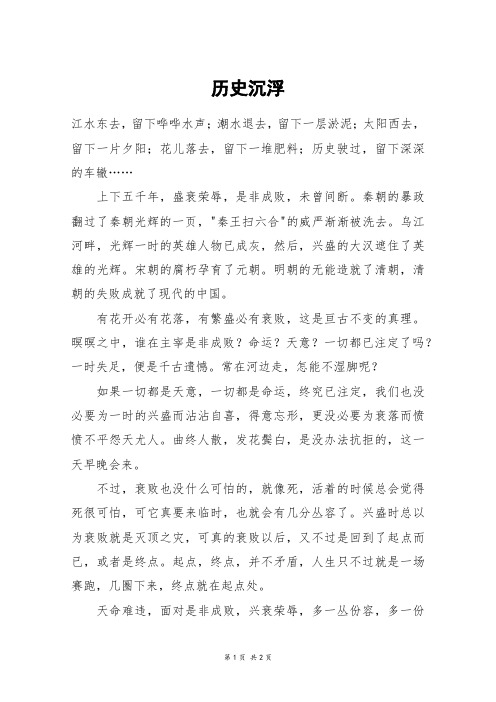 历史沉浮_高二作文