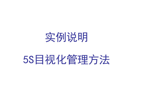 实例说明5S目视化管理方法(生产改善)