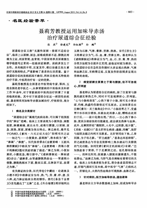 聂莉芳教授运用加味导赤汤治疗尿道综合征经验