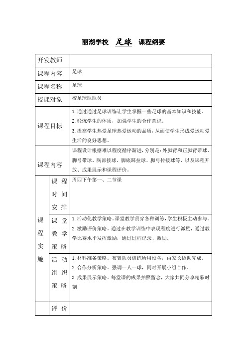 足球课程纲要
