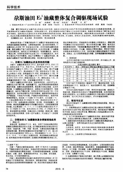 尕斯油田E3 1油藏整体复合调驱现场试验