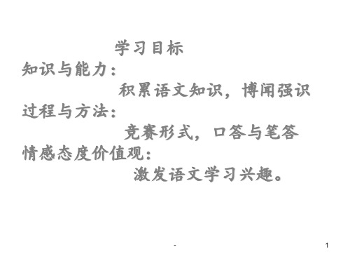 特别有趣的高中语文知识竞赛超给力课堂PPT课件