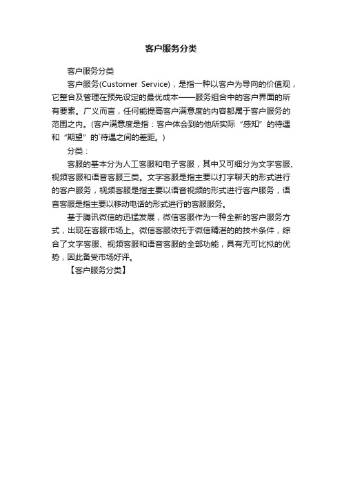 客户服务分类