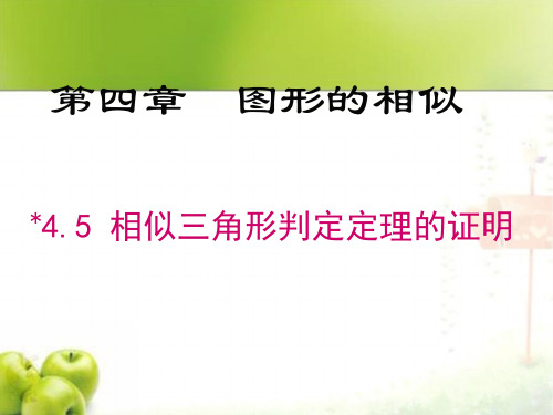 初中数学九年级上册相似三角形判定定理的证明
