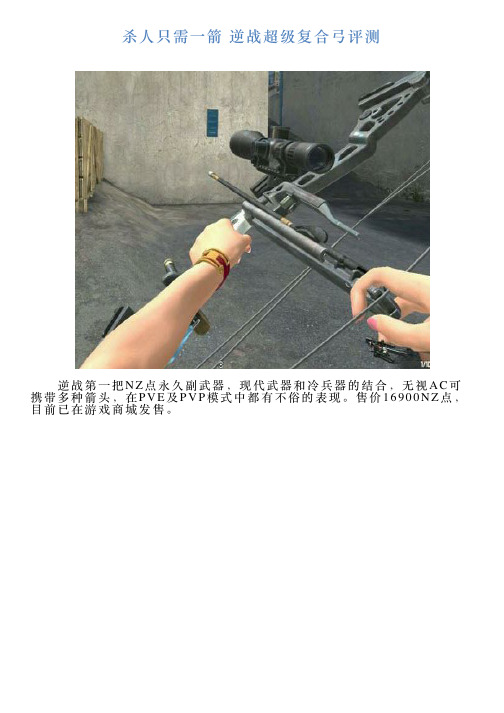 杀人只需一箭逆战超级复合弓评测