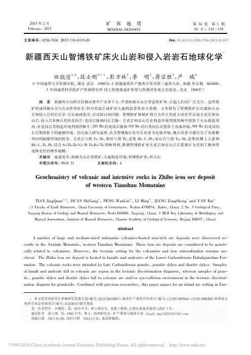 新疆西天山智博铁矿床火山岩和侵入岩岩石地球化学_田敬佺