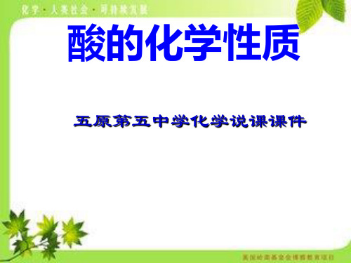 人教版化学九年级下说课 酸的化学性质说课PPT(11张)