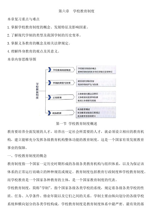 2021年江西省教师招聘考试教育综合基础知识第六章  学校教育制度