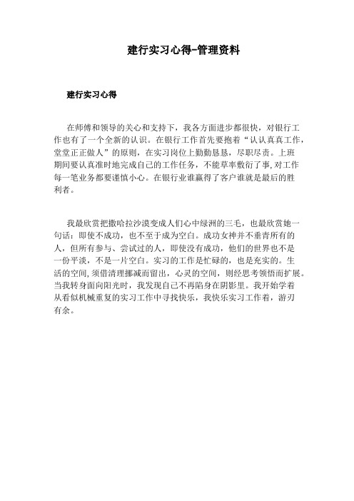 建行实习心得-管理资料