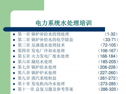 电力系统水处理全面培训