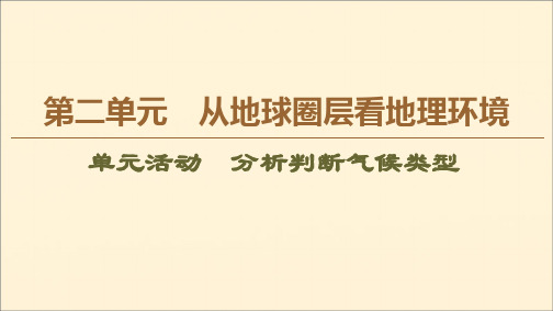 2019_2020学年高中地理第2单元从地球圈层看地理环境单元活动分析判断气候类型课件鲁教版必修1