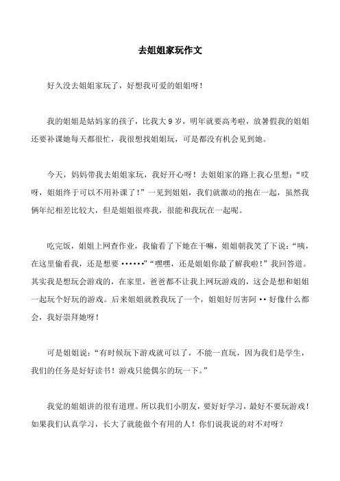 去姐姐家玩作文