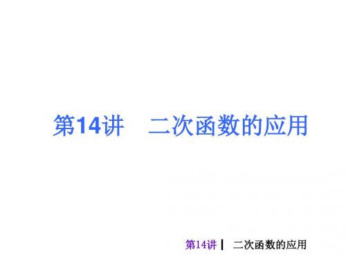 九年级数学复习课件：第14讲：二次函数的应用 (共31张PPT)