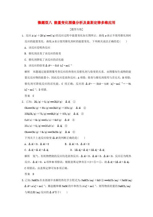 2016届高考化学二轮复习微题型八能量变化图像分析及盖斯定律多维应用(江苏专用)