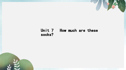 七年级英语上册Unit7HowmucharethesesocksSectionA1a