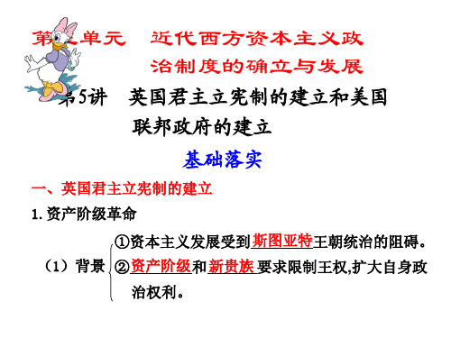 高考必备：历史必修课件系列第三单元  第5讲  英国君主立宪制的建立和美国联邦政府的建立