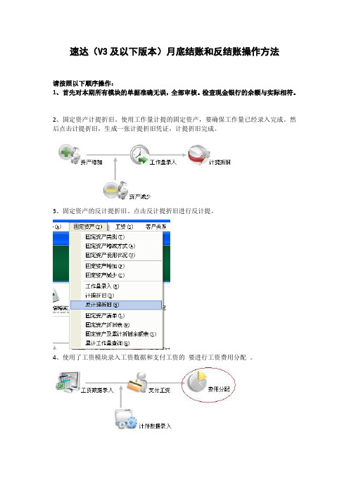 速达月底结账和反结账操作方法