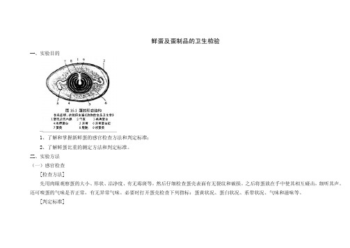 鲜蛋及蛋制品的卫生检验