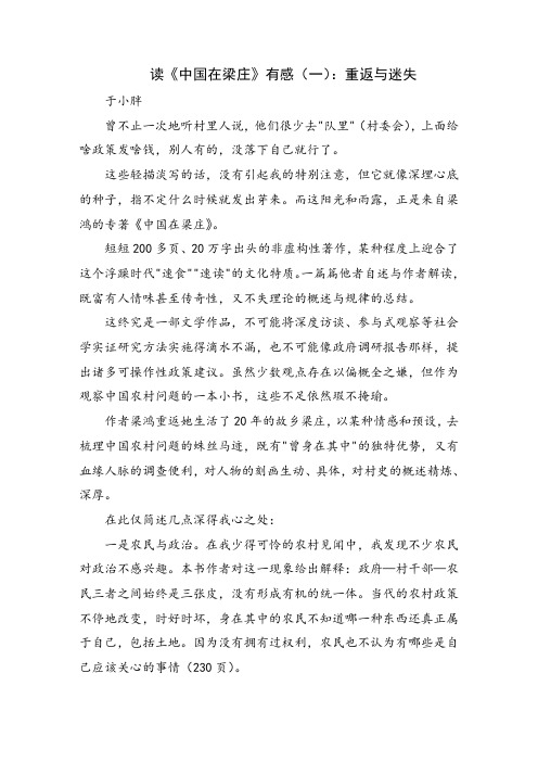 读《中国在梁庄》有感