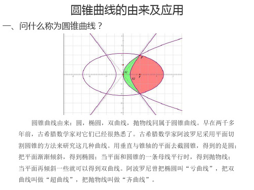圆锥曲线的由来及在生产生活中的应用