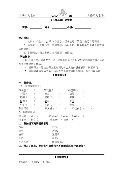 《6.梅花魂》导学案