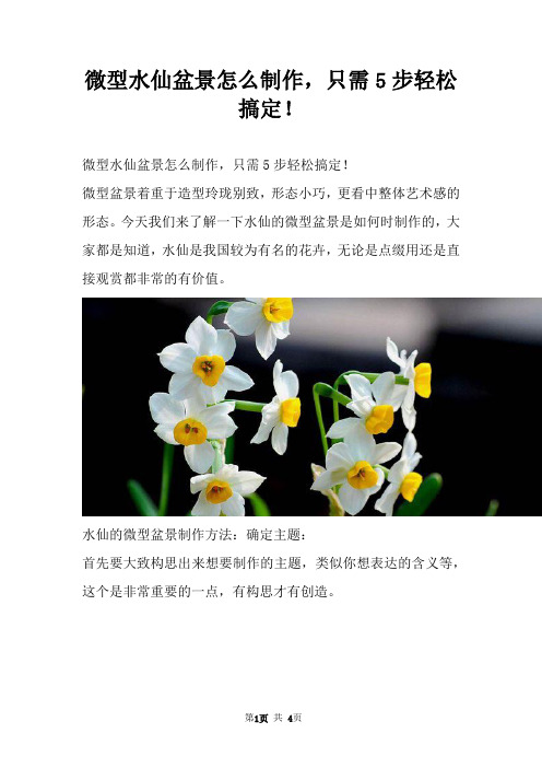 微型水仙盆景怎么制作,只需5步轻松搞定!
