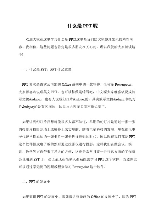 什么是PPT呢
