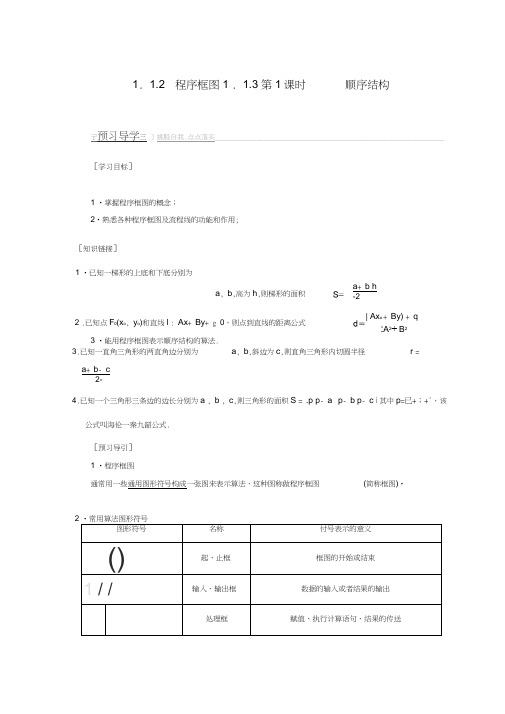 2017-2018版高中数学第一章算法初步1.1.2程序框图1.1.3第1课时顺序结构