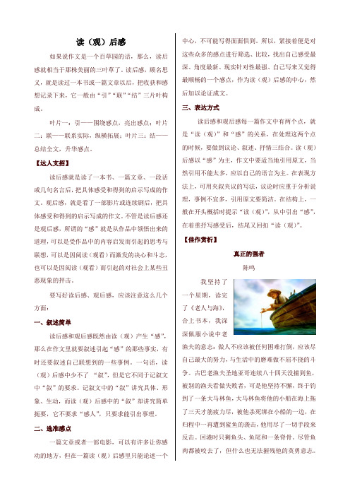 2020新版人教部编版二年级语文下册课外作文指导-读(观)后感